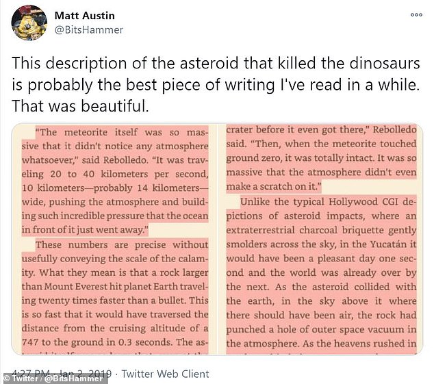Although the book was published in 2017 blogger Matt Austin recently shard excerpts on Twitter