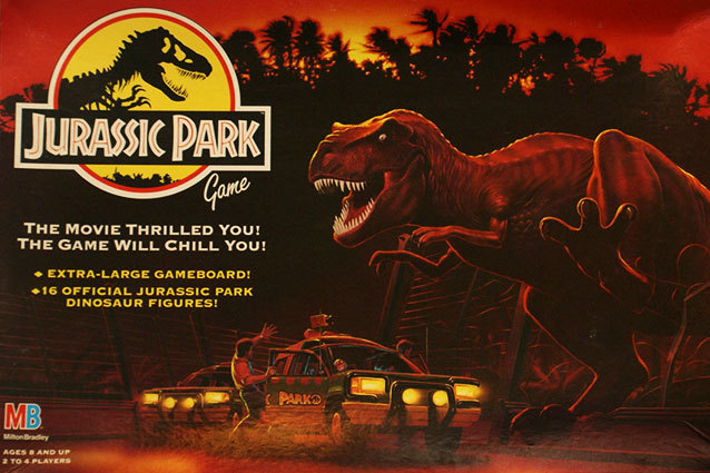 A Jurassic Park board game (which has beautiful box art, by the way)