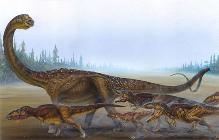 Argentinosaurus chased by Giganotosaurus by WillDynamo55
