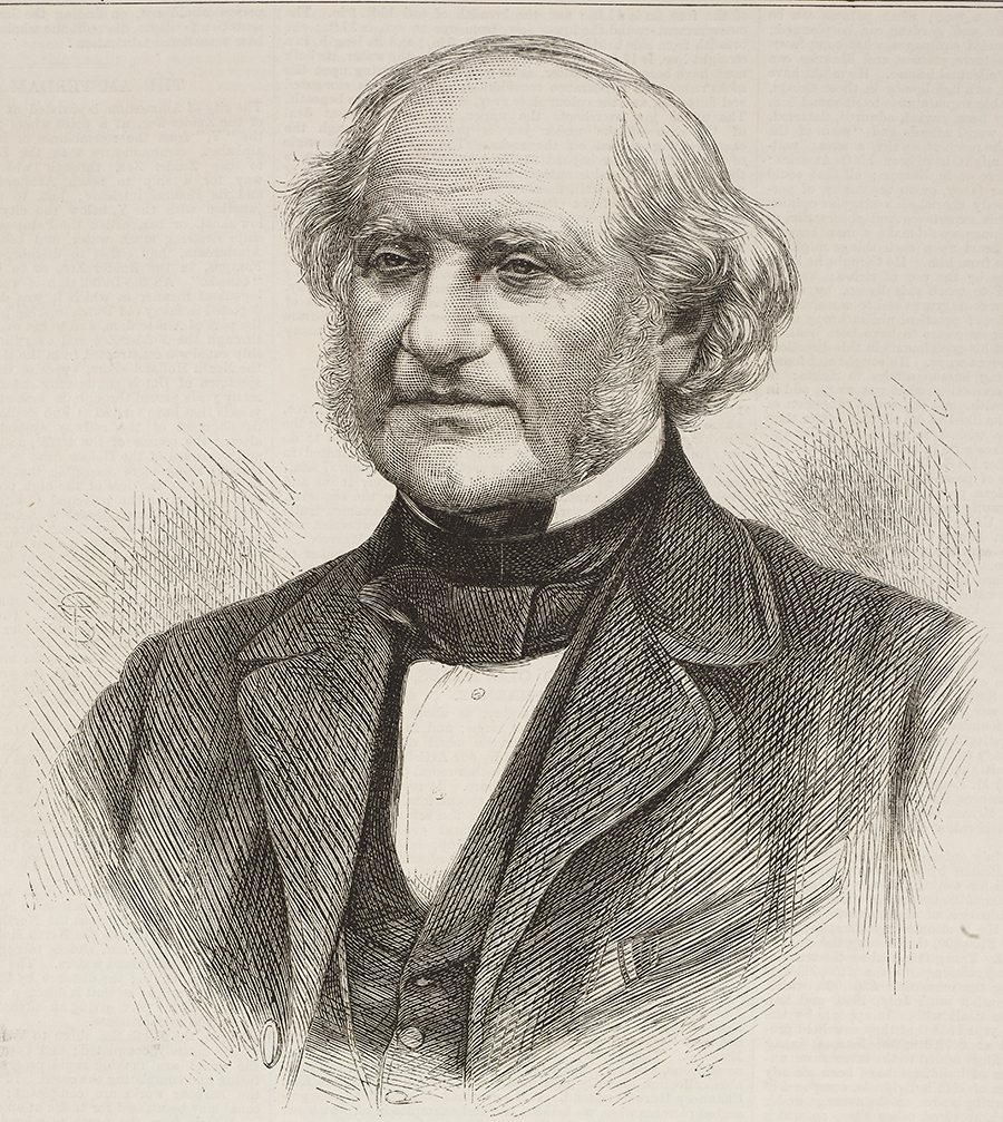 Portrait of George Peabody (1795-1869), American financier and philanthropist, illustration from the magazine The Illustrated London News, volume LV, November 20, 1869. (Getty)