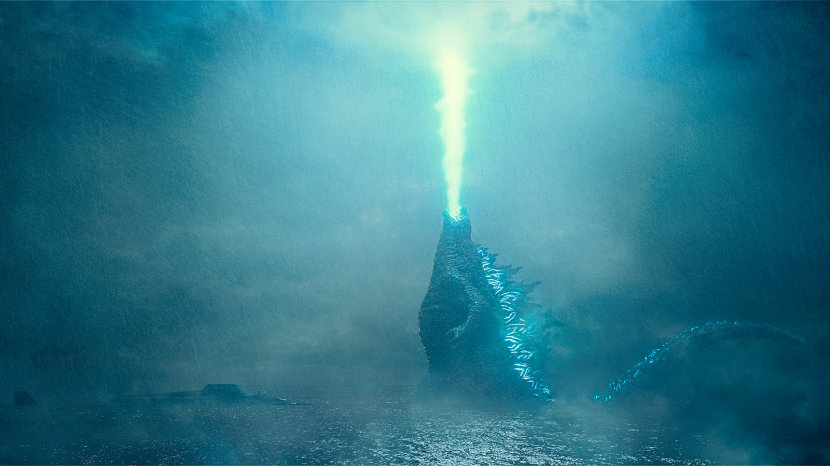 Godzilla rises from the depths and unleashes his atomic breath to claim his crown in the 2019 release, "Godzilla: King of the Monsters." COURTESY OF WARNER BROS.