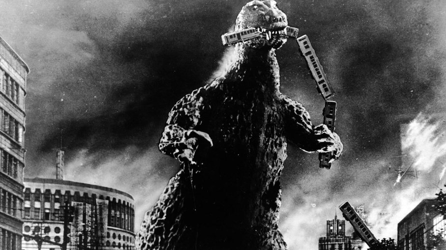 The first Godzilla movie, titled "Godzilla" was produced and distributed by Toho in Japan in 1954. PUBLIC DOMAIN