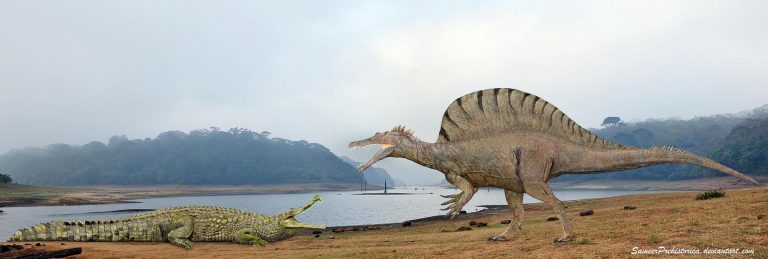 Sarcosuchus vs Spinosaurus by sameerprehistorica
