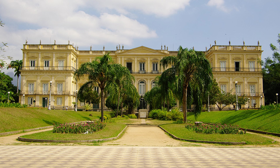  The National Museum facade, in the middle of the park Quinta da Boa Vista, Rio de Janeiro. Photograph: Alamy