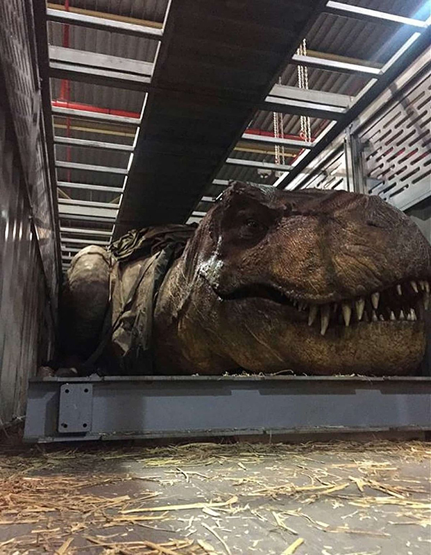 The animatronic Tyrannosaurus Rex is one of Jurassic World: Fallen Kingdom's most impressive practical effects.