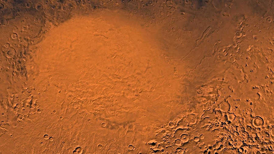 The Hellas Planitia region of Mars, where scientists believe small lakes came and went regularly. (NASA/JPL/USGS)