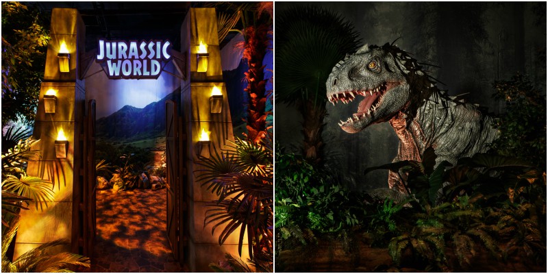 An animatronic Indominous in Jurassic World: The Exhibition.
