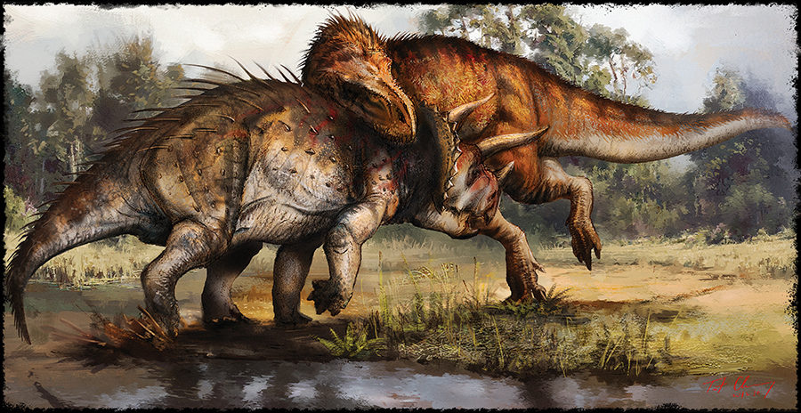 Tyrannosaurus vs Triceratops by cheungchungtat. 